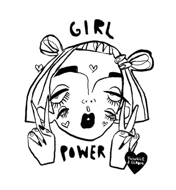 black and white girl power