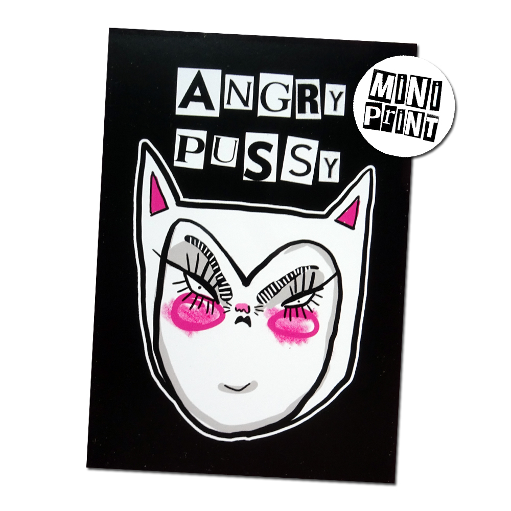 mini print angry puss